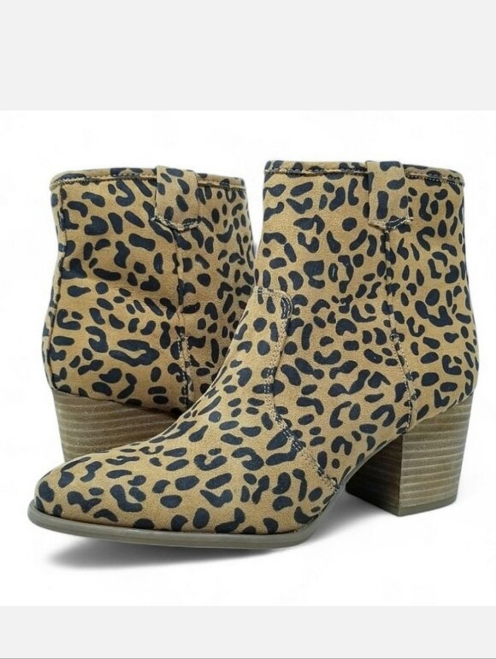 Carlos Santana Leopard Rowan Ankle Boots Size 8